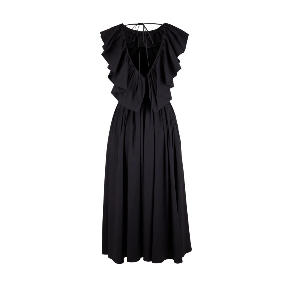 Carolina Herrera Black Ruffled Neckline Dress Size 8 black - Picture 4 of 12